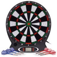   Elektronikus dartstábla, Multistore AP-100A, átmérő: 38 cm, 18 játékmód, 159 variáció, LCD kijelző, 8 játékosig, 6 db darts + póthegyek