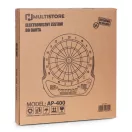 Elektronikus dartstábla, Multistore AP-400, átmérő: 48 cm, 27 játékmód, 202 variáció, 2 LCD kijelző, 8 játékosig, 12 db darts + póthegyek