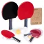Pingpong készlet, Multistore AL-304, 2 ütő + 3 labda, ergonomikus markolat, csúszásgátló bevonat, műanyag tok, fa és gumi, labdaátmérő 4 cm, kezdőknek és haladóknak