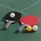 Pingpong készlet, Multistore AL-304, 2 ütő + 3 labda, ergonomikus markolat, csúszásgátló bevonat, műanyag tok, fa és gumi, labdaátmérő 4 cm, kezdőknek és haladóknak