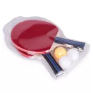 Pingpong készlet, Multistore AL-304, 2 ütő + 3 labda, ergonomikus markolat, csúszásgátló bevonat, műanyag tok, fa és gumi, labdaátmérő 4 cm, kezdőknek és haladóknak