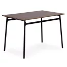 Étkezőasztal 4 székkel, ModernHome Oslo-WD, 110 x 70 cm, téglalap alakú, magasság: 75,5 cm, MDF asztallap, fém váz, 4 db szék: 42 x 50 x 75 cm, fém vázzal