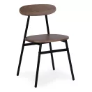 Étkezőasztal 4 székkel, ModernHome Oslo-WD, 110 x 70 cm, téglalap alakú, magasság: 75,5 cm, MDF asztallap, fém váz, 4 db szék: 42 x 50 x 75 cm, fém vázzal