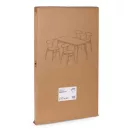 Étkezőasztal 4 székkel, ModernHome Oslo-WD, 110 x 70 cm, téglalap alakú, magasság: 75,5 cm, MDF asztallap, fém váz, 4 db szék: 42 x 50 x 75 cm, fém vázzal
