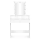 Sminkasztal, ModernHome ZDT-01, 80 x 41 x 146 cm, 9 db LED, tükör, 2 fiók, 3 polc, laminált bútorlap