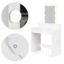 Sminkasztal, ModernHome ZDT-01, 80 x 41 x 146 cm, 9 db LED, tükör, 2 fiók, 3 polc, laminált bútorlap