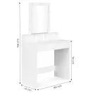 Sminkasztal, ModernHome ZDT-01, 80 x 41 x 146 cm, 9 db LED, tükör, 2 fiók, 3 polc, laminált bútorlap