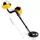 Fémdetektor, Multistore GC-1028, 96,5–120,5 cm, 21,5 cm vízálló keresőfej, LCD kijelző, 3 beállítás, pontkereső, érzékenység- és hangerőszabályzás, elemes (2 db 9V, nem tartozék)