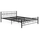 Fém ágykeret, ModernHome DNYSF404B, 160 x 200, fekete, fém, beépített léces ágyrács, fejtámla, 200 kg teherbírás