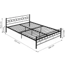 Fém ágykeret, ModernHome DNYSF404B, 160 x 200, fekete, fém, beépített léces ágyrács, fejtámla, 200 kg teherbírás