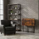 Íróasztal, ModernHome TH-FD-7-16, 80 x 45 x 76 cm, Loft stílus, fa és fém anyagból, összecsukható, állítható szintezőtalpak, teherbírás: 80 kg