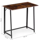 Íróasztal, ModernHome TH-FD-7-16, 80 x 45 x 76 cm, Loft stílus, fa és fém anyagból, összecsukható, állítható szintezőtalpak, teherbírás: 80 kg