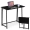 Íróasztal, ModernHome TH-FD-1, 80 x 45 x 76 cm, fekete, fa és fém anyagból, összecsukható, állítható szintezőtalpak, teherbírás: 80 kg