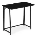 Íróasztal, ModernHome TH-FD-1, 80 x 45 x 76 cm, fekete, fa és fém anyagból, összecsukható, állítható szintezőtalpak, teherbírás: 80 kg