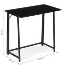 Íróasztal, ModernHome TH-FD-1, 80 x 45 x 76 cm, fekete, fa és fém anyagból, összecsukható, állítható szintezőtalpak, teherbírás: 80 kg