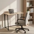Íróasztal, ModernHome TH-FD-6-16, 80 x 45 x 76 cm, Loft stílus, fa és fém anyagból, összecsukható, állítható szintezőtalpak, teherbírás: 80 kg