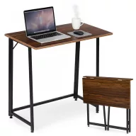   Íróasztal, ModernHome TH-FD-15, 80 x 45 x 76 cm, Loft stílus, fa és fém anyagból, összecsukható, állítható szintezőtalpak, teherbírás: 80 kg