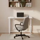 Íróasztal, ModernHome TH-FD-5, 80 x 45 x 76 cm, fehér, fa és fém anyagból, összecsukható, állítható szintezőtalpak, teherbírás: 80 kg