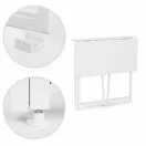 Íróasztal, ModernHome TH-FD-5, 80 x 45 x 76 cm, fehér, fa és fém anyagból, összecsukható, állítható szintezőtalpak, teherbírás: 80 kg