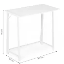 Íróasztal, ModernHome TH-FD-5, 80 x 45 x 76 cm, fehér, fa és fém anyagból, összecsukható, állítható szintezőtalpak, teherbírás: 80 kg