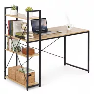   Íróasztal, ModernHome TH-SD-6-16, 120 x 60 x 120 cm, Loft stílus, fa és fém anyagból, 3 polccal, állítható szintezőtalpak, teherbírás: 200 kg