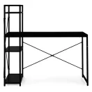 Íróasztal, ModernHome TH-SD-1, 120 x 60 x 120 cm, fekete, fa és fém anyagból, 3 polccal, állítható szintezőtalpak, teherbírás: 200 kg