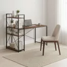 Íróasztal, ModernHome TH-SD-15, 120 x 60 x 120 cm, Loft stílus, fa és fém anyagból, 3 polccal, állítható szintezőtalpak, teherbírás: 200 kg