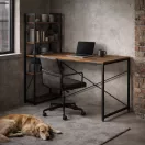 Íróasztal, ModernHome TH-SD-15, 120 x 60 x 120 cm, Loft stílus, fa és fém anyagból, 3 polccal, állítható szintezőtalpak, teherbírás: 200 kg