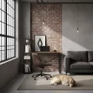 Íróasztal, ModernHome TH-SD-7-16, 120 x 60 x 120 cm, Loft stílus, fa és fém anyagból, 3 polccal, állítható szintezőtalpak, teherbírás: 200 kg