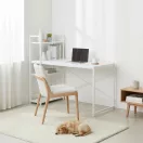 Íróasztal, ModernHome TH-SD-5, 120 x 60 x 120 cm, fehér, fa és fém anyagból, 3 polccal, állítható szintezőtalpak, teherbírás: 200 kg