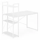 Íróasztal, ModernHome TH-SD-5, 120 x 60 x 120 cm, fehér, fa és fém anyagból, 3 polccal, állítható szintezőtalpak, teherbírás: 200 kg