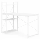 Íróasztal, ModernHome TH-SD-5, 120 x 60 x 120 cm, fehér, fa és fém anyagból, 3 polccal, állítható szintezőtalpak, teherbírás: 200 kg