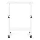 Laptopasztal, ModernHome TH-LD-5, fehér, 60 x 40 cm, 65,5–89 cm állítható magasság, kerekes, fékezhető görgők, fa és fém anyagból, teherbírás: 30 kg