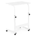 Laptopasztal, ModernHome TH-LD-5, fehér, 60 x 40 cm, 65,5–89 cm állítható magasság, kerekes, fékezhető görgők, fa és fém anyagból, teherbírás: 30 kg