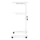 Laptopasztal, ModernHome TH-LD-5, fehér, 60 x 40 cm, 65,5–89 cm állítható magasság, kerekes, fékezhető görgők, fa és fém anyagból, teherbírás: 30 kg