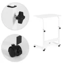 Laptopasztal, ModernHome TH-LD-5, fehér, 60 x 40 cm, 65,5–89 cm állítható magasság, kerekes, fékezhető görgők, fa és fém anyagból, teherbírás: 30 kg