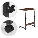 Laptopasztal, ModernHome TH-LD-7-16, antik dió, 60 x 40 cm, 65,5–89 cm állítható magasság, kerekes, fékezhető görgők, fa és fém anyagból, teherbírás: 30 kg