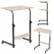 Laptopasztal, ModernHome TH-LD-6-16, világos tölgy, 60 x 40 cm, 65,5–89 cm állítható magasság, kerekes, fékezhető görgők, fa és fém anyagból, teherbírás: 30 kg