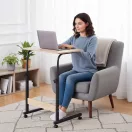Laptopasztal, ModernHome TH-LD-6-16, világos tölgy, 60 x 40 cm, 65,5–89 cm állítható magasság, kerekes, fékezhető görgők, fa és fém anyagból, teherbírás: 30 kg