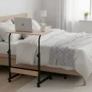 Laptopasztal, ModernHome TH-LD-6-16, világos tölgy, 60 x 40 cm, 65,5–89 cm állítható magasság, kerekes, fékezhető görgők, fa és fém anyagból, teherbírás: 30 kg