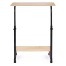 Laptopasztal, ModernHome TH-LD-6-16, világos tölgy, 60 x 40 cm, 65,5–89 cm állítható magasság, kerekes, fékezhető görgők, fa és fém anyagból, teherbírás: 30 kg