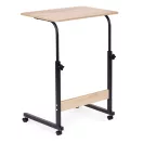 Laptopasztal, ModernHome TH-LD-6-16, világos tölgy, 60 x 40 cm, 65,5–89 cm állítható magasság, kerekes, fékezhető görgők, fa és fém anyagból, teherbírás: 30 kg