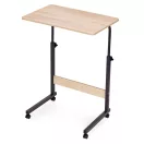 Laptopasztal, ModernHome TH-LD-6-16, világos tölgy, 60 x 40 cm, 65,5–89 cm állítható magasság, kerekes, fékezhető görgők, fa és fém anyagból, teherbírás: 30 kg