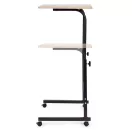 Laptopasztal, ModernHome TH-LD-6-16, világos tölgy, 60 x 40 cm, 65,5–89 cm állítható magasság, kerekes, fékezhető görgők, fa és fém anyagból, teherbírás: 30 kg