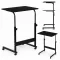 Laptopasztal, ModernHome TH-LD-1, fekete, 60 x 40 cm, 65,5–89 cm állítható magasság, kerekes, fékezhető görgők, fa és fém anyagból, teherbírás: 30 kg