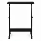 Laptopasztal, ModernHome TH-LD-1, fekete, 60 x 40 cm, 65,5–89 cm állítható magasság, kerekes, fékezhető görgők, fa és fém anyagból, teherbírás: 30 kg
