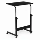 Laptopasztal, ModernHome TH-LD-1, fekete, 60 x 40 cm, 65,5–89 cm állítható magasság, kerekes, fékezhető görgők, fa és fém anyagból, teherbírás: 30 kg