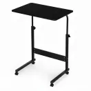 Laptopasztal, ModernHome TH-LD-1, fekete, 60 x 40 cm, 65,5–89 cm állítható magasság, kerekes, fékezhető görgők, fa és fém anyagból, teherbírás: 30 kg