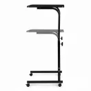 Laptopasztal, ModernHome TH-LD-1, fekete, 60 x 40 cm, 65,5–89 cm állítható magasság, kerekes, fékezhető görgők, fa és fém anyagból, teherbírás: 30 kg