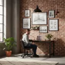 Íróasztal, ModernHome TH-RD-7-16, antik dió, 120 x 60 x 75 cm, fa és fém anyagból, állítható szintezőtalpak, teherbírás: 100 kg